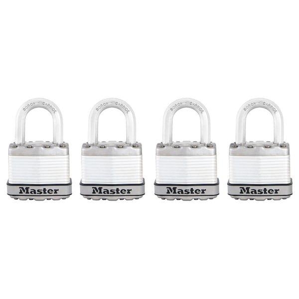 Master Lock Magnum 1-3/4 in. W Stainless Steel Ball Bearing Locking Weather-Resistant Padlock, PK4